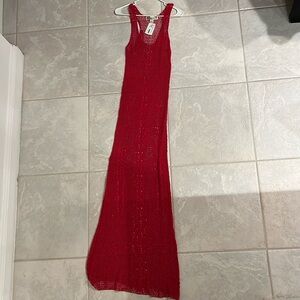 M/L Flying Tomato dark pink red knit cover up dress